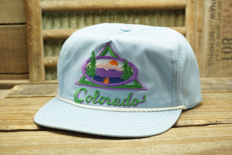 Vintage Colorado Mountains Rope Snapback Cap Hat Made in Taiwan