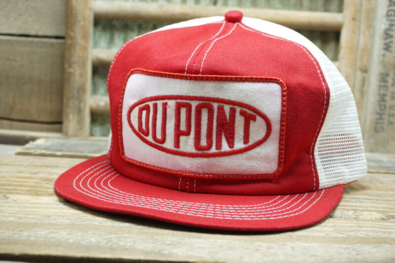 Vintage DU PONT Patch Mesh Snapback Trucker Hat Cap America's Legend Made in USA