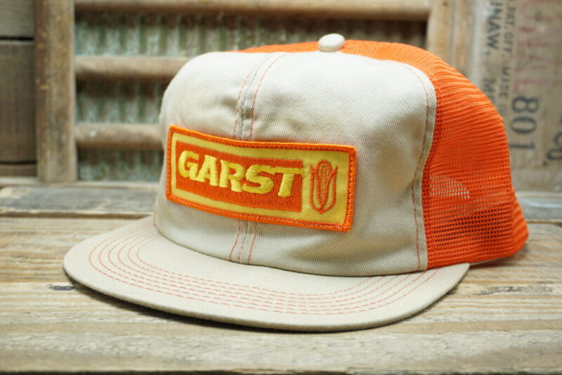 Vintage Garst Seed Mesh Patch Snapback Trucker Hat Cap K Brand Made in USA