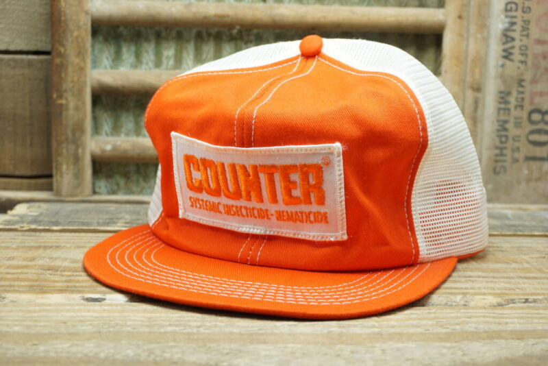 Vintage Counter Systemic Insecticide Hematicide Mesh Patch Snapback Trucker Hat Cap K Products Made in USA