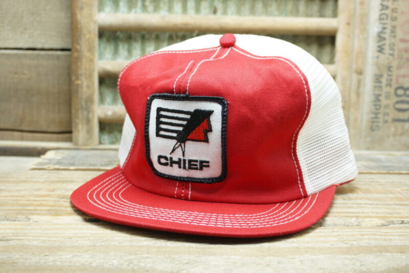 Vintage Chief Mesh Patch Snapback Trucker Hat Cap K Products Made in USA