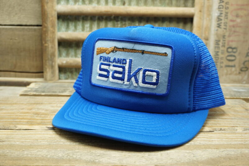 Vintage Finland Sako Rifle Patch Mesh Trucker Hat Cap Designer Award Headwear Made in Taiwan R.O.C.