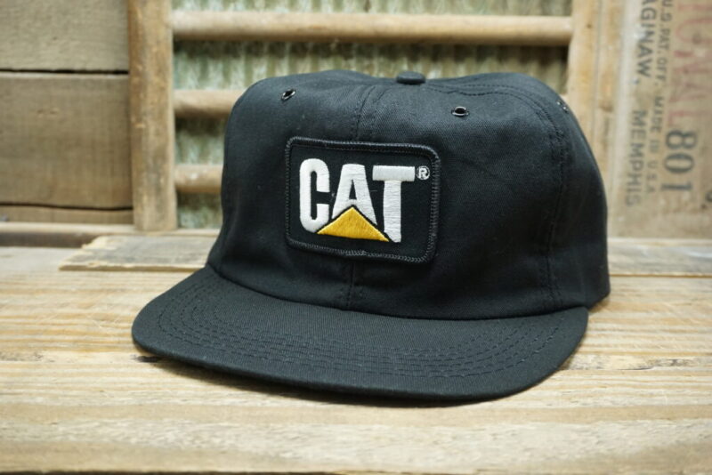 Vintage CAT Patch Mesh Trucker Hat Cap Tonkin Made in USA