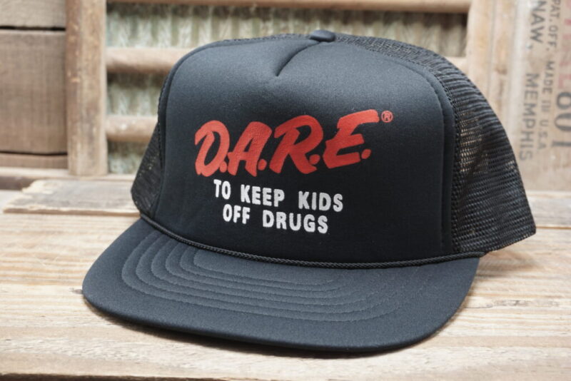 Vintage D.A.R.E Dare To Keep Kids Off Drugs Mesh Snapback Trucker Hat Cap Made in SRI LANKA