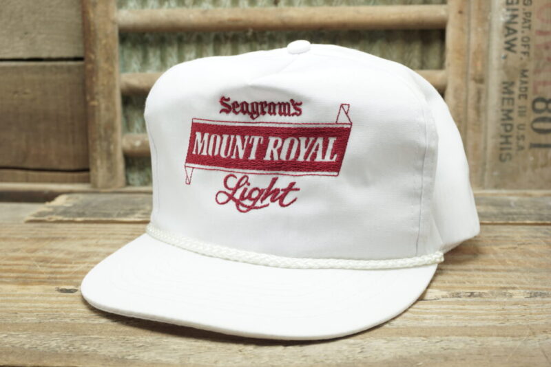 Vintage Seagram's Mount Royal Light Beer Rope Mesh Snapback Trucker Hat Cap Made in Taiwan