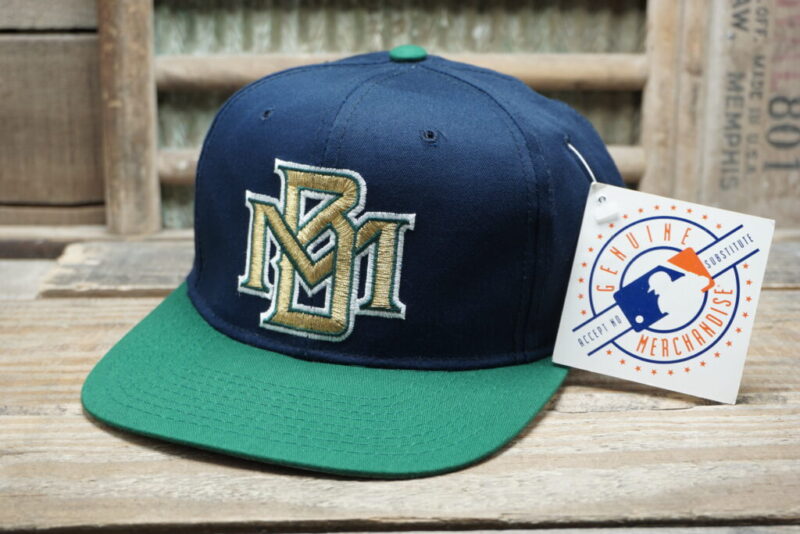 Vintage MLB Milwaukee Brewers Snapback Trucker Hat Cap New Era Pro Model Made In Dominican Republic NOS NWT