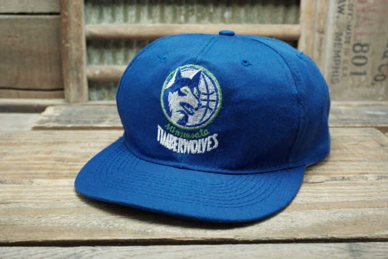 Vintage NBA Minnesota Timberwolves Snapback Trucker Hat Cap Otto Cap Made in Taiwan