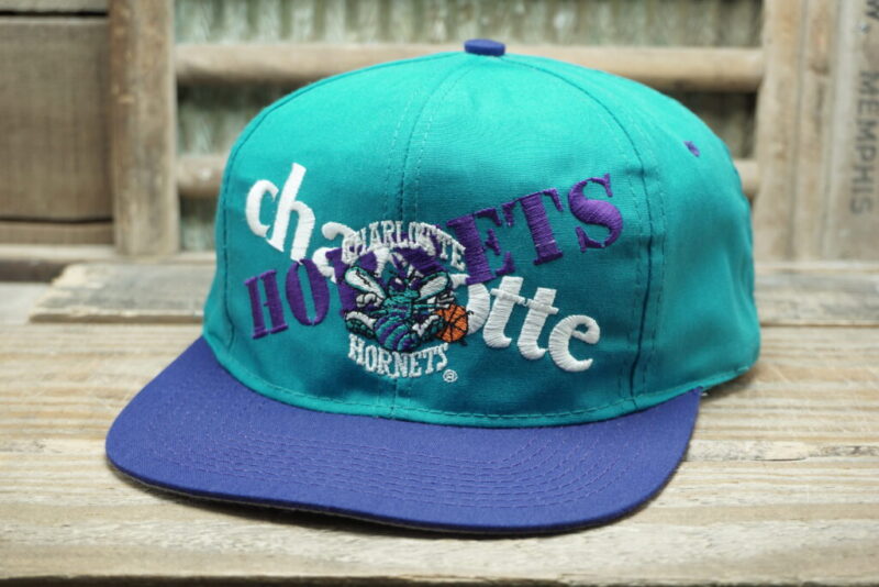 Vintage NBA Charlotte Hornets Snapback Trucker Hat Cap C Competition Logo 7 Made in Philippines