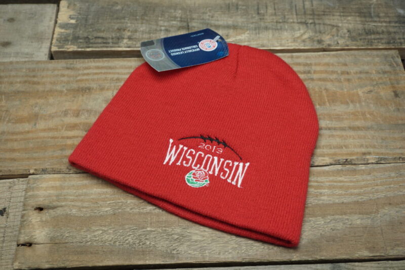 Vintage 2013 Wisconsin Badgers Rose Bowl Winter Beanie Hat Cap with Tags