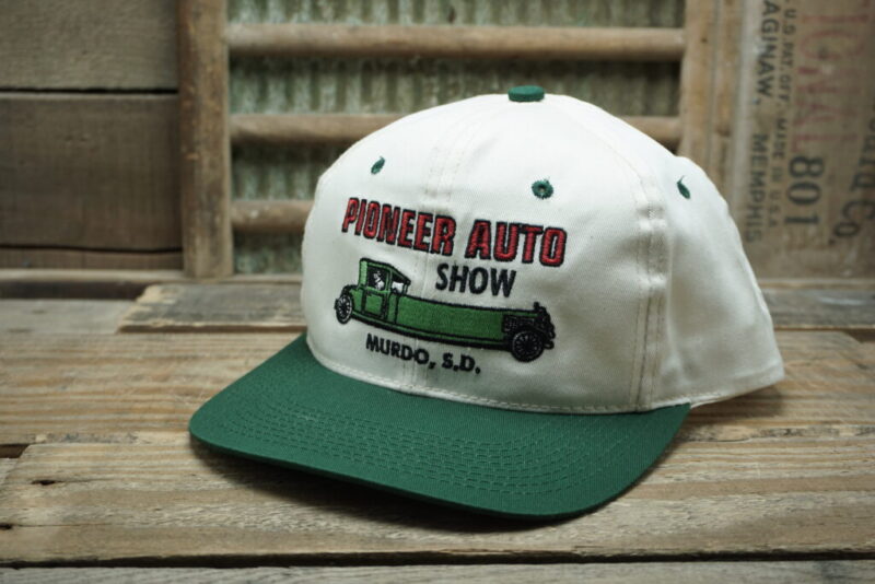 Vintage Pioneer Auto Show Murdo South Dakota SD Snapback Trucker Hat Cap Headliner Made In Bangladesh