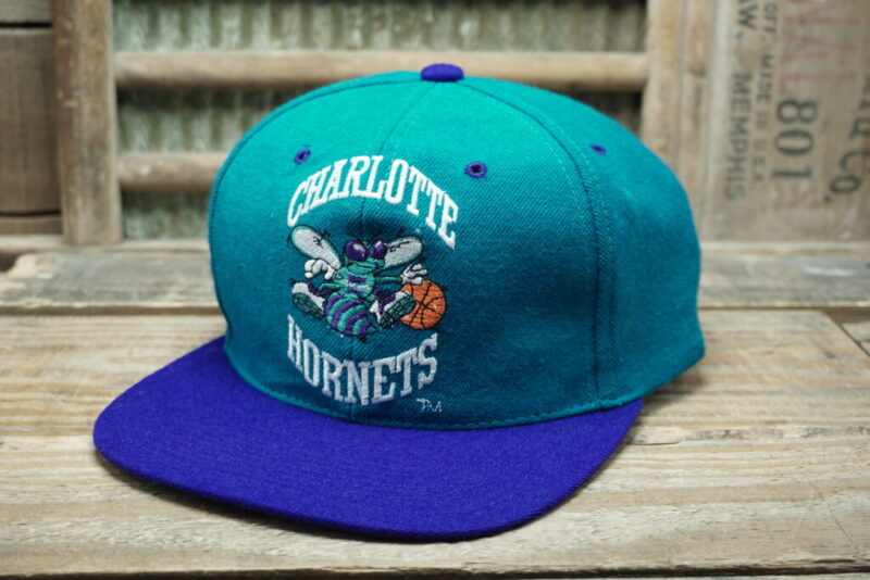 Vintage NBA Charlotte Hornets Snapback Trucker Hat Cap The G Grossman Cap Wool