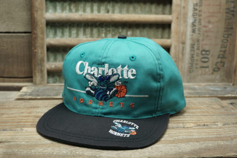 Vintage NBA Charlotte Hornets Snapback Trucker Hat Cap Twins Made in Taiwan R.O.C.