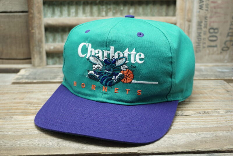 Vintage NBA Charlotte Hornets Snapback Trucker Hat Cap Twins Made in Taiwan R.O.C.