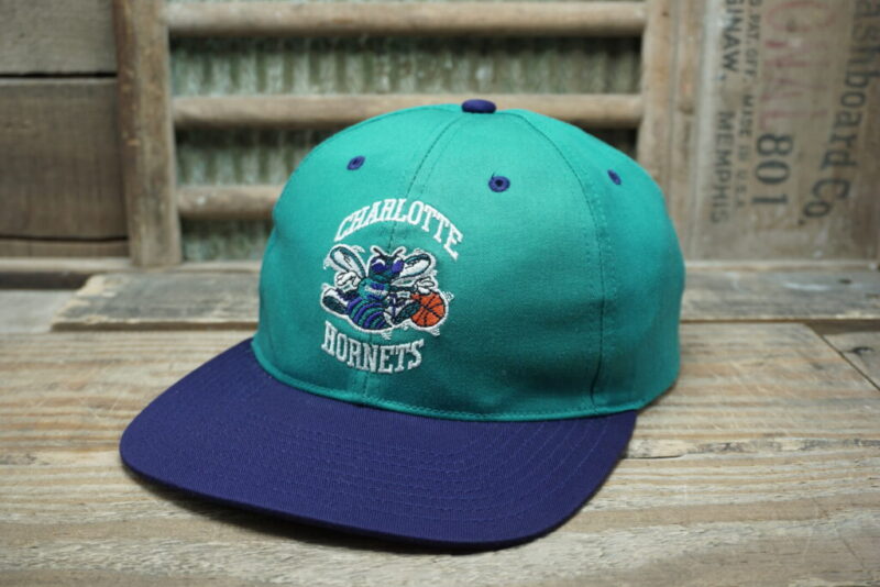 Vintage NBA Charlotte Hornets Snapback Trucker Hat Cap Twins Made in Taiwan R.O.C.