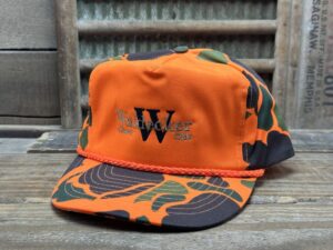 Waldecker Chevy Olds Orange Camo Rope Hat